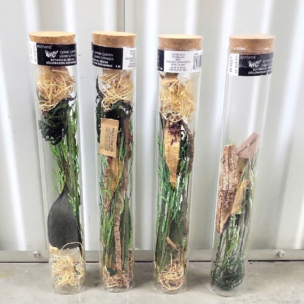 Ashland Faux Floral Tubes - Green and Brown Perfect For Home Decor. Holidays.